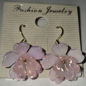 Pink Floral Earrings